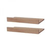 Kit 2 Prateleiras Porta Quadros 30 x 10cm Carvalho - 1