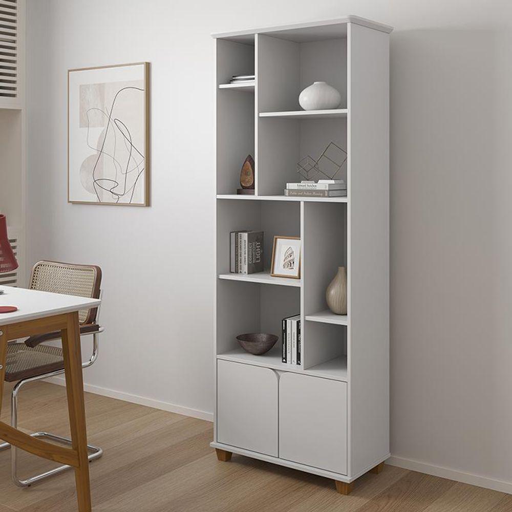 Conjunto De Escrivaninha Com 1 Gaveta E Livreiro Taurus Branco Branco - 4