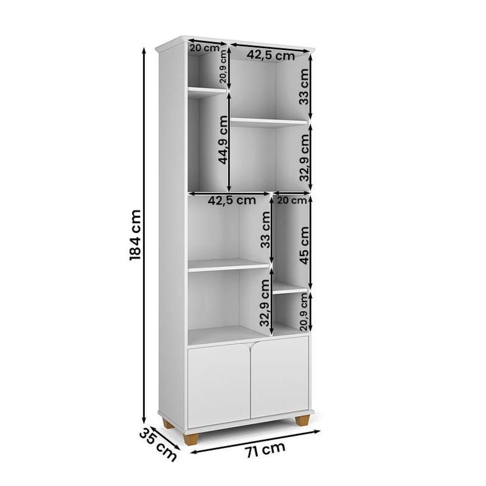 Conjunto De Escrivaninha Com 1 Gaveta E Livreiro Taurus Branco Branco - 7