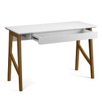 Conjunto De Escrivaninha Com 1 Gaveta E Livreiro Taurus Branco Branco - 6