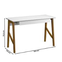 Conjunto De Escrivaninha Com 1 Gaveta E Livreiro Taurus Branco Branco - 8