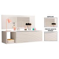 Penteadeira Suspensa Com Painel E Espelho Joy Branco - 5