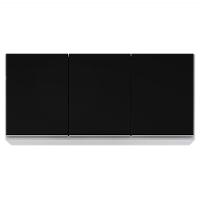 Armário Aéreo 120cm 3 Portas Virgínia Branco/preto - 2