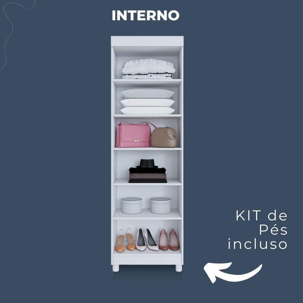 Armário Multiuso Roma 2 Portas 5 Prateleiras Com Chave Benetil Branco - 4