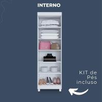 Armário Multiuso Roma 2 Portas 5 Prateleiras Com Chave Benetil Branco