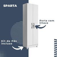 Armário Multiuso Sparta 2 Portas Com Chave Benetil Branco - 5