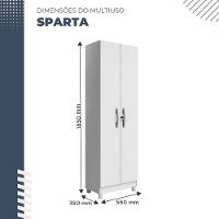 Armário Multiuso Sparta 2 Portas Com Chave Benetil Branco - 8