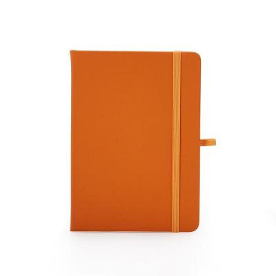 Caderneta Tipo Moleskine 17x13 Capa Emborrachada Com Pauta Laranja