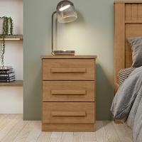 Mesa De Cabeceira 3 Gavetas Baião Lopas Amêndoa Amêndoa - 5