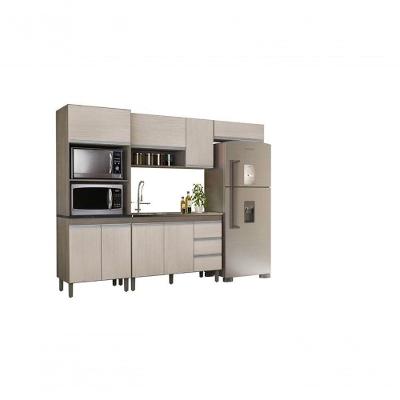 Cozinha Modulada Karen 04 Módulos Malbec/Avelã - Peternella