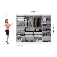 Guarda Roupa Casal Paris Com Pés 8 Portas Mdp Branco Brilho Maxel Branco - 3