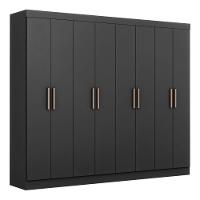 Guarda Roupa Casal Paris 8 Portas Mdp Preto Fosco Maxel Preto - 2