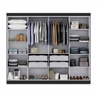 Guarda Roupa Casal Paris 8 Portas Mdp Preto Fosco Maxel Preto - 4