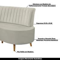 Sofá Decorativo 1,60m 2 Lugares Katara Veludo Bege Claro G33 - Gran Belo - 10