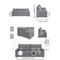 Sofá Maceió Living Com 3 Lugares 2.00M Linho Corriente Cinza - 7