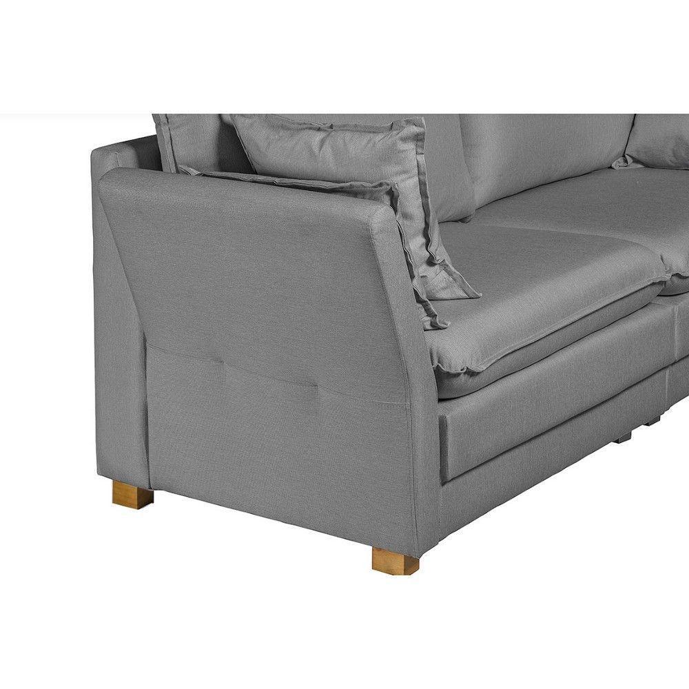 Sofá Natal Living Com 3 Lugares 2.00M Linho Corriente Cinza - 7