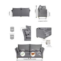 Sofá Natal Living Com 3 Lugares 2.00M Linho Corriente Cinza - 14