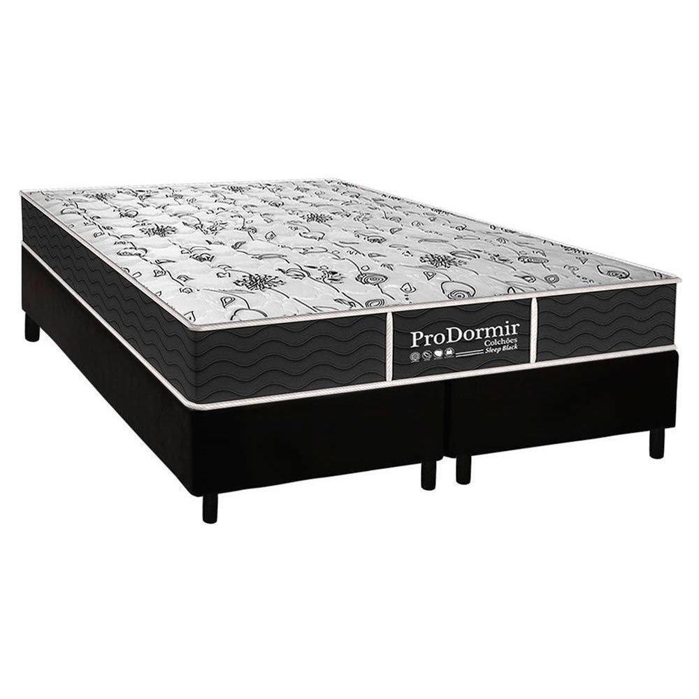 Cama Box King: Colchão Molas Probel Prolastic Sleep + Base Crc Courano Black(193X203) - 1