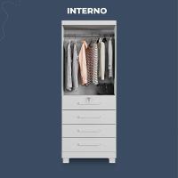 Multiuso Roupeiro Maia 2 Portas 4 Gavetas Com Chave Benetil Branco - 2