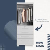 Multiuso Roupeiro Maia 2 Portas 4 Gavetas Com Chave Benetil Branco