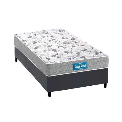 Cama Box Solteiro: Colchão Ortopédico Probel D45/EP Anatômico Guarda Costas Próextreme Plus Double Face + Base CRC Courano Gray(88x188)