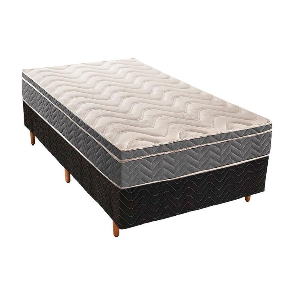 Cama Box Solteiro: Colchão Espuma Paropas D45/EP Confort Mega Firme + Base CRC Fantasy Black(88x188) - 1
