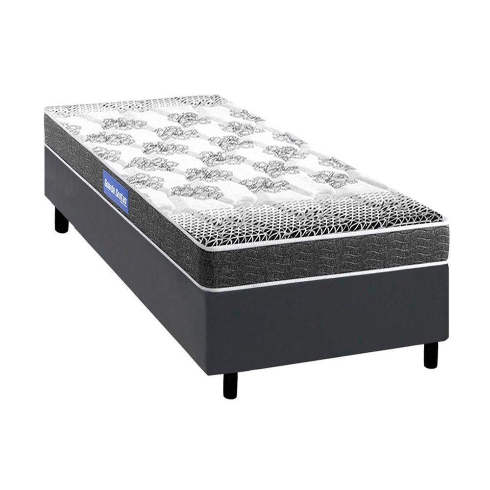 Cama Box Solteiro: Colchão Espuma Probel Guarda Costas Resistente + Base Crc Courano Gray(88X188) - 1