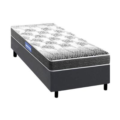 Cama Box Solteiro: Colchão Espuma Probel Guarda Costas Resistente + Base Crc Courano Gray(88X188)