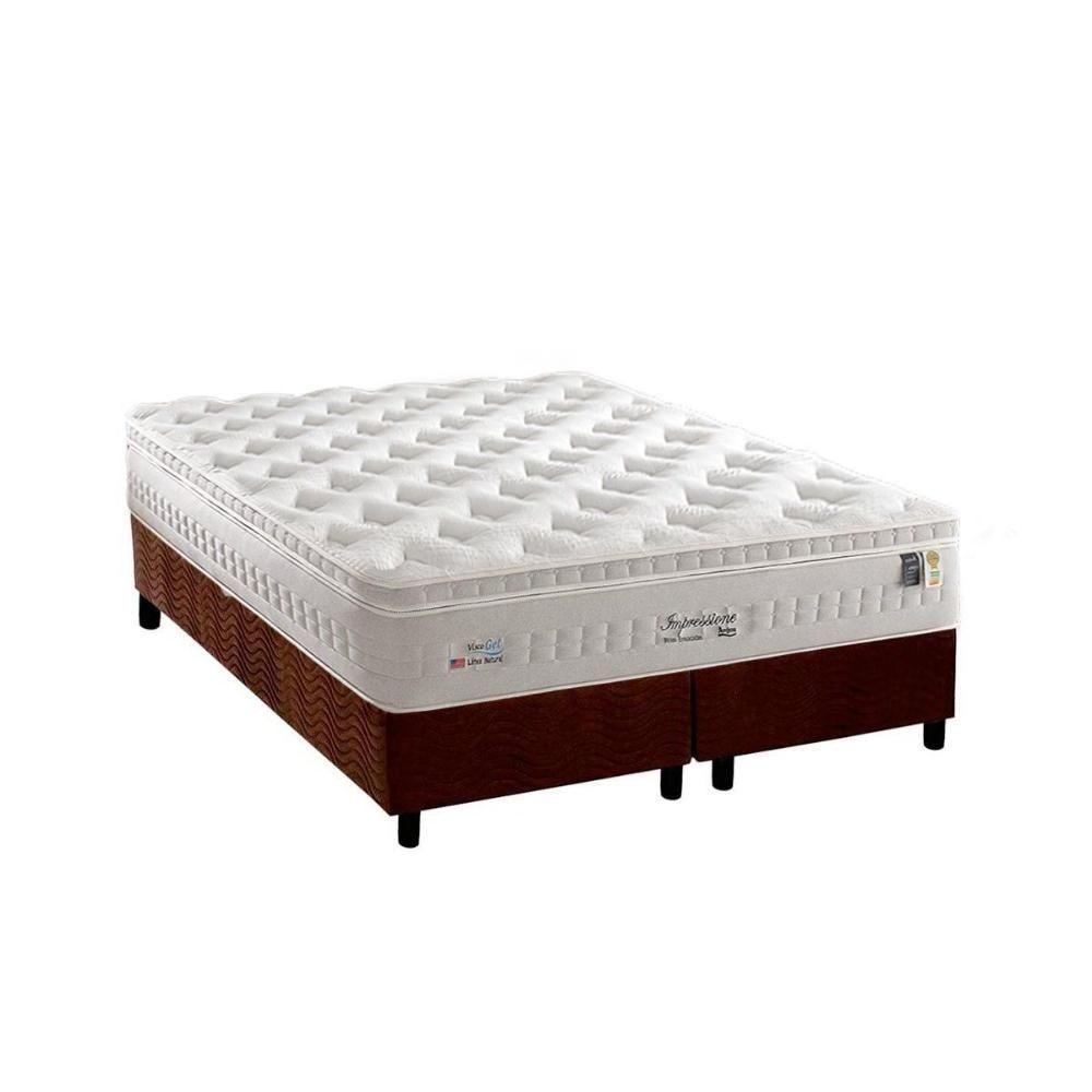 Cama Box King: Colchão Molas Masterpocket Ensacadas Anjos Impressione + Base Marrom(193X203) - 1