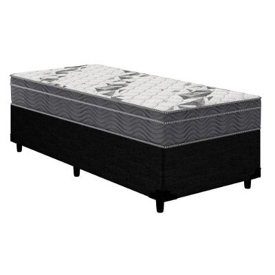 Cama Box Solteiro: Colchão Anatômico Ortobom D33/EP Airtech 100 + Base CRC Courano Black(88x188)