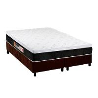 Cama Box King: Colchão Espuma Castor D45 Black e White + Base CRC Suede Brown(193x203) - 1
