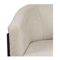 Kit 02 Poltronas Base de Ferro Vermelho e Linho Bege - 2