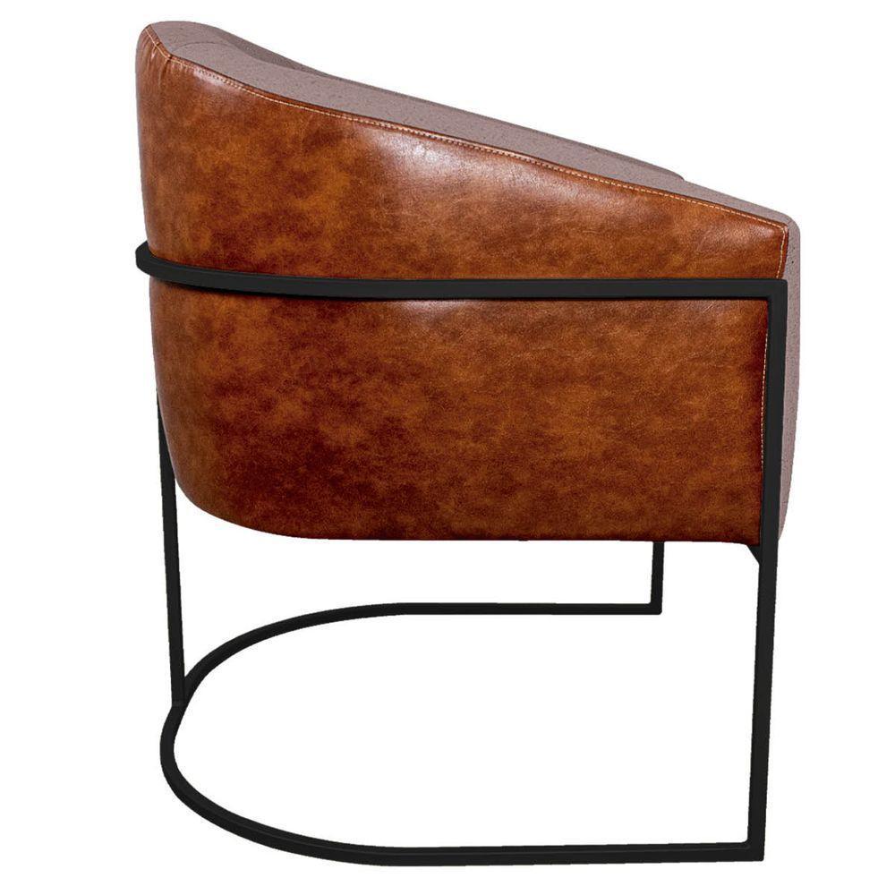 Poltrona Ferro Preto Corano Nozes E Linho Rosê - 3