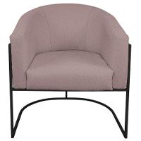 Poltrona Ferro Preto Corano Nozes E Linho Rosê - 6