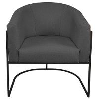 Poltrona Ferro Preto Corano Nozes E Linho Chumbo - 6