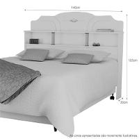 Cabeceira Box Casal Estrela 1,40 Branco - Vitamov 0410410 - 3