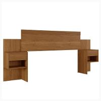 Cabeceira Casal Master Extensível Com Mesa De Cabeceira Benetil Cinamono - 1