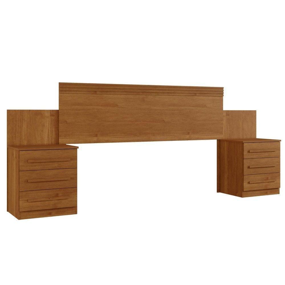 Cabeceira Casal Império Extensível Com Mesa De Cabeceira Benetil Cinamono - 1