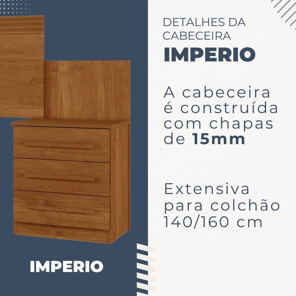 Cabeceira Casal Império Extensível Com Mesa De Cabeceira Benetil Cinamono - 4