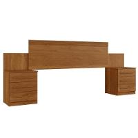 Cabeceira Casal Império Extensível Com Mesa De Cabeceira Benetil Cinamono - 1