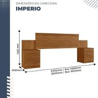 Cabeceira Casal Império Extensível Com Mesa De Cabeceira Benetil Cinamono - 3