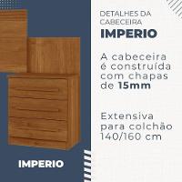 Cabeceira Casal Império Extensível Com Mesa De Cabeceira Benetil Cinamono - 4