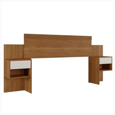 Cabeceira Casal Master Extensível Com Mesa De Cabeceira Benetil Cinamomo Off White