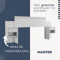 Cabeceira Casal Master Extensível Com Mesa De Cabeceira Benetil Branco - 3
