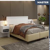 Cabeceira Casal Master Extensível Com Mesa De Cabeceira Benetil Branco