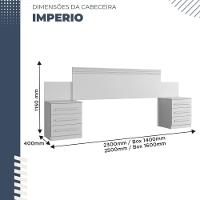 Cabeceira Casal Império Extensível Com Mesa De Cabeceira Benetil Branco - 3