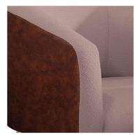 Poltrona Luiza Couro Ecológico Nozes E Linho Rosê