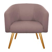 02 Poltronas Luiza Couro Ecológico Nozes E Linho Rosê - 5