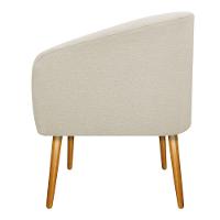 Poltrona Luiza Pés Palito Mel Linho Bege - 5