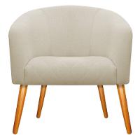 Poltrona Luiza Pés Palito Mel Linho Bege - 7